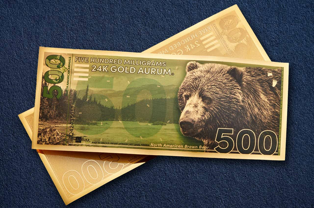 Brown Bear Aurum® 500mg 24k Gold Bill 2024