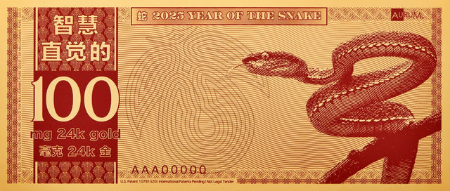 Year of the Snake Aurum® 24k Gold Bill 2025
