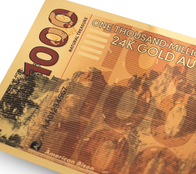 showcase of an Aurum bill security feature focusing on the unique serial number printed on each note