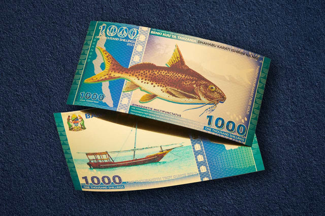 New Release: Tanzanian 1000 Shilling Lake Tanganyika Catfish Legal Tender Gold Bill