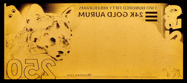 Mountain Lion Aurum® 250mg 24k Gold Bill 2024