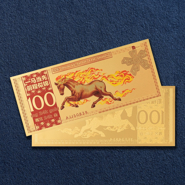New! Year of the Horse Aurum® 24k Gold Bill 2026 - Fire Horse