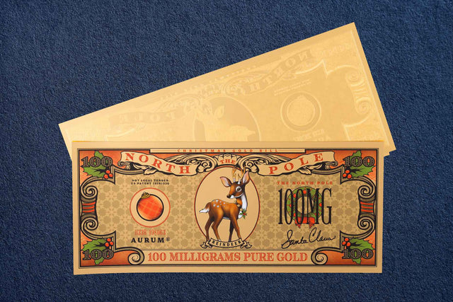 New! Christmas Reindeer Aurum® 24k Gold Bill
