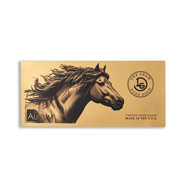 New! Mustang Gram Bullion Aurum® 1 Gram 24k Gold Bill