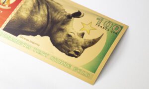 Read more about the article New Release: Legal Tender Gold Bill “Black Rhinoceros” 100 Francs CFA