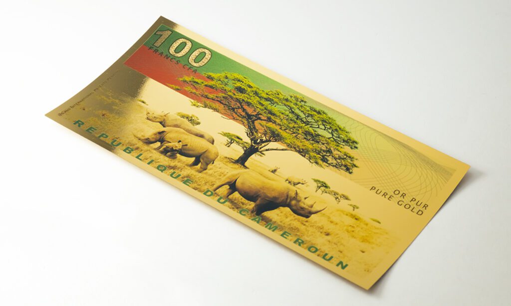 Republic of Cameroon 100 Francs CFA Gold Note Aurum - Valaurum, Inc.