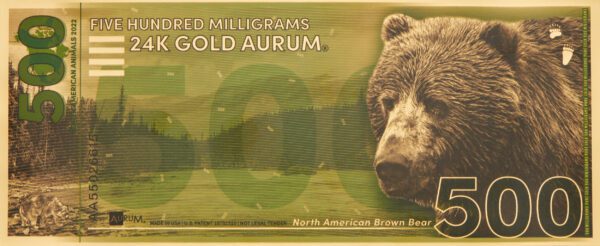 500mg American Brown Bear Aurum® Gold Note
