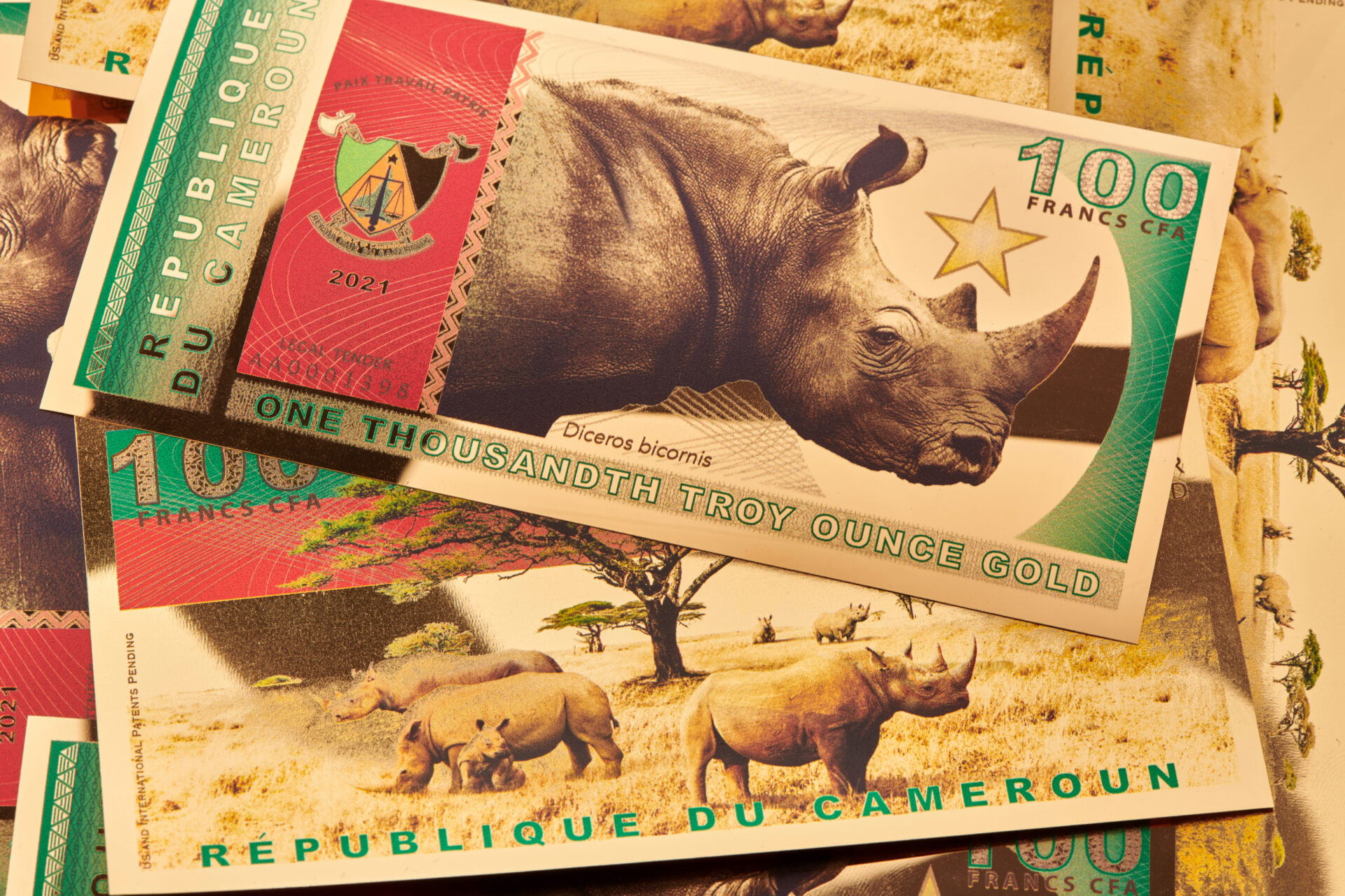 You are currently viewing New Release: Legal Tender Gold Bill “Black Rhinoceros” 100 Francs CFA