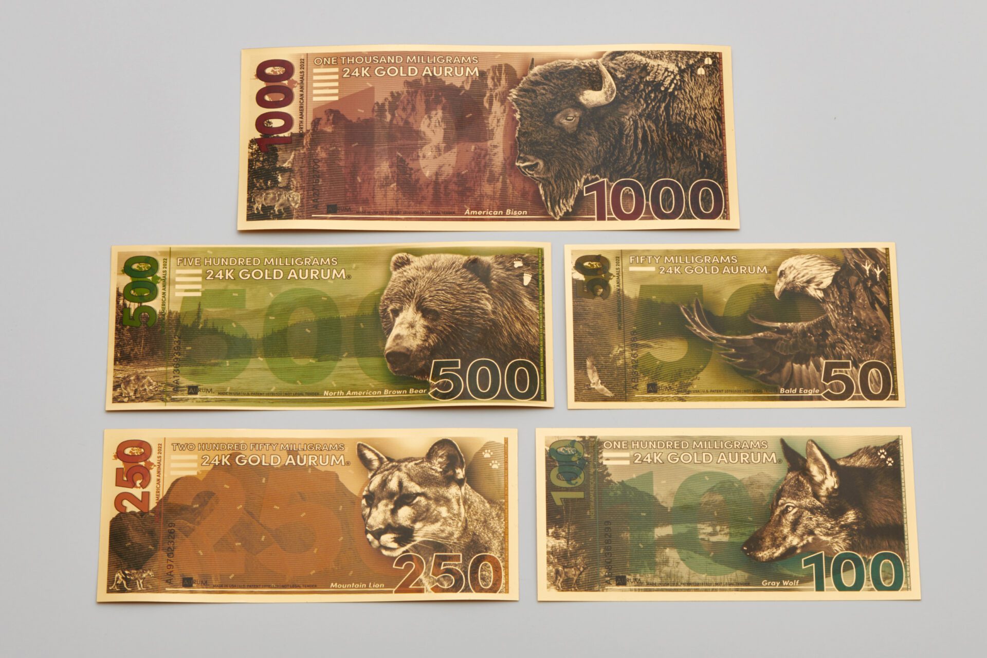 2023 North American Animal Series set of 5 bills.