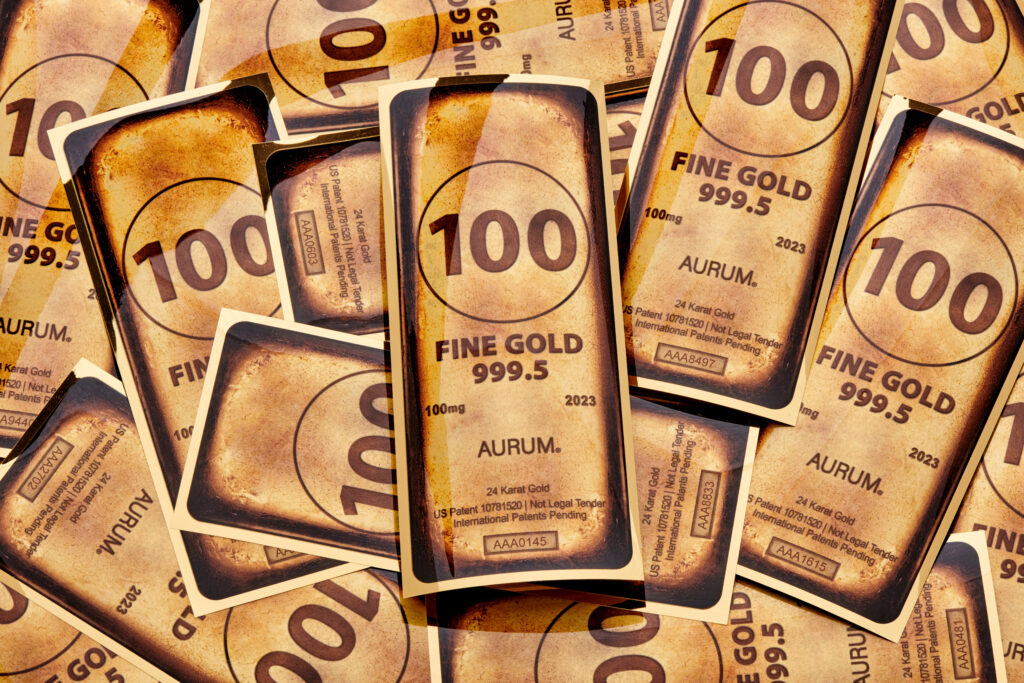 Gold Bar Aurum bills