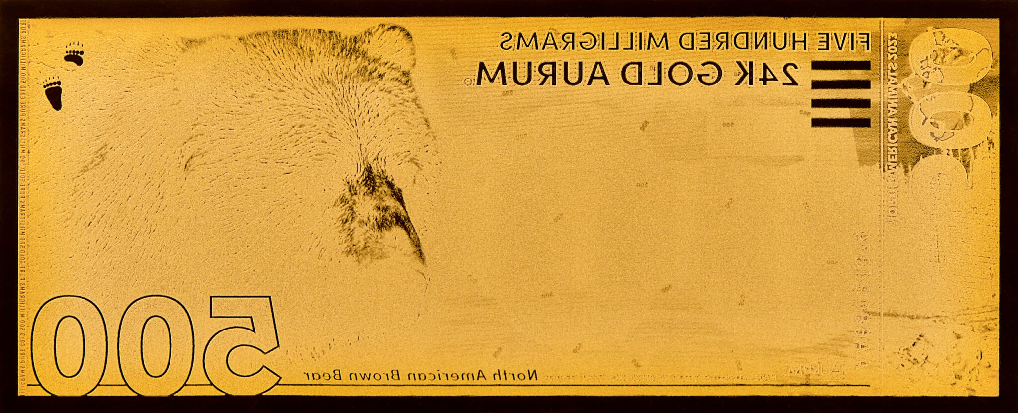 2023 - 500mg North American Brown Bear Aurum® Gold Bill | Valaurum