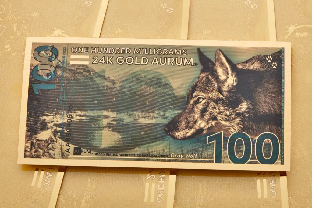 2023 North American Animal Gray Wolf Aurum bill.