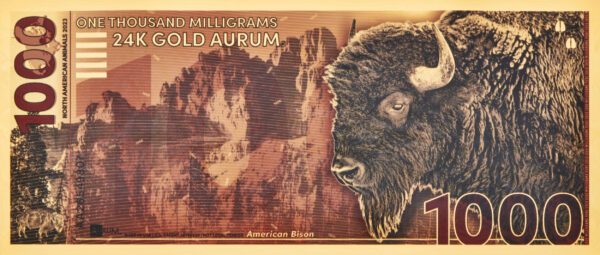 2023 Edition – 1000mg North American Bison Aurum® Gold Bill
