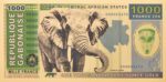 The front of the Gabon 1000 Franc Aurum® Gold Bill.