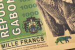 Close up of the artwork on the 1000 Franc Gabon Aurum® Gold Bill.